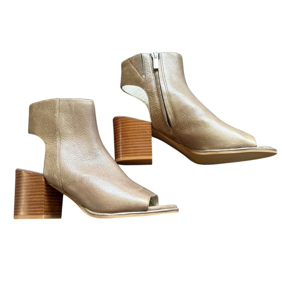 Kenneth Cole Peep Toe Leather Booties - Picture 5 of 9